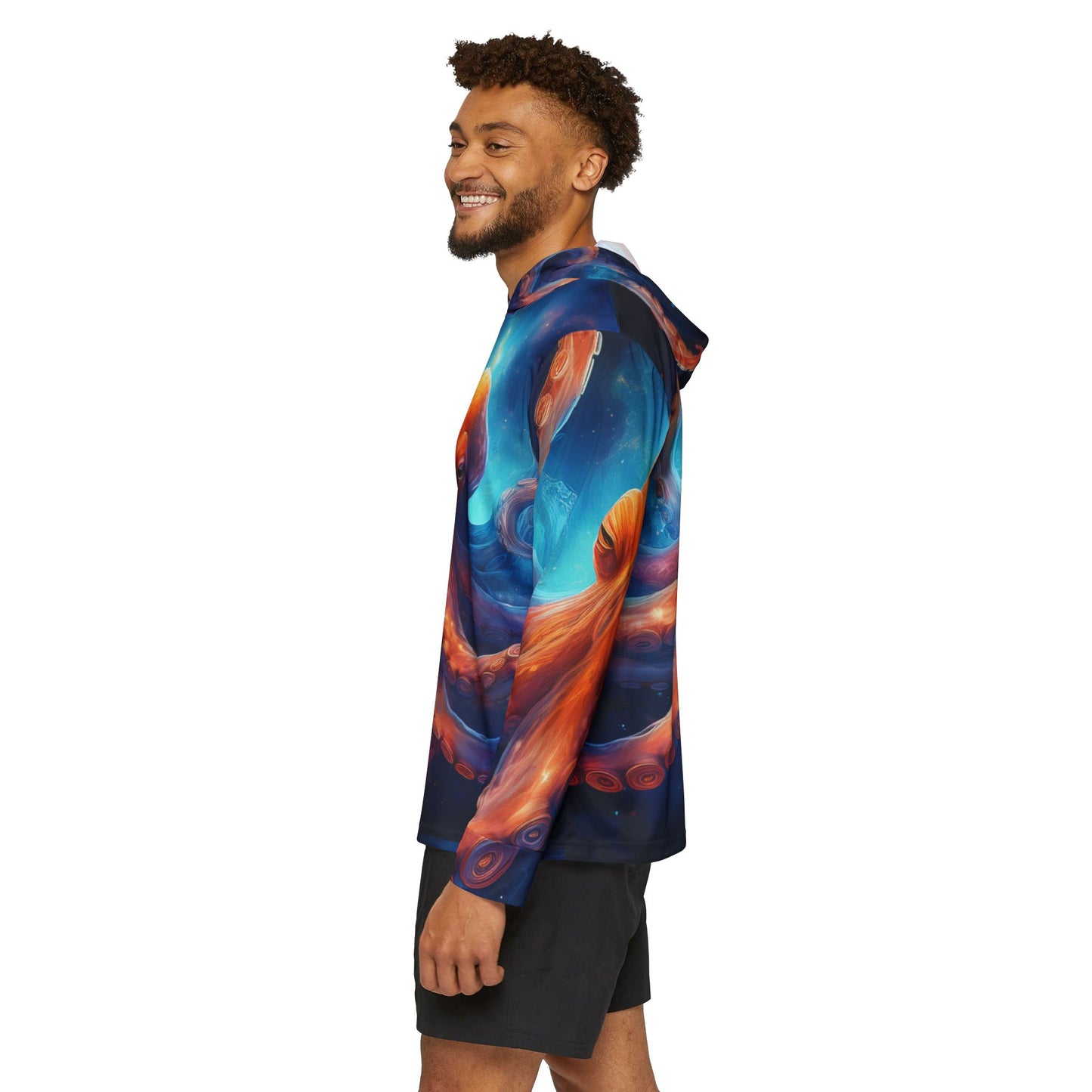 Custom Octopus Nebula Long Sleeve Hoodie (Lightweight)