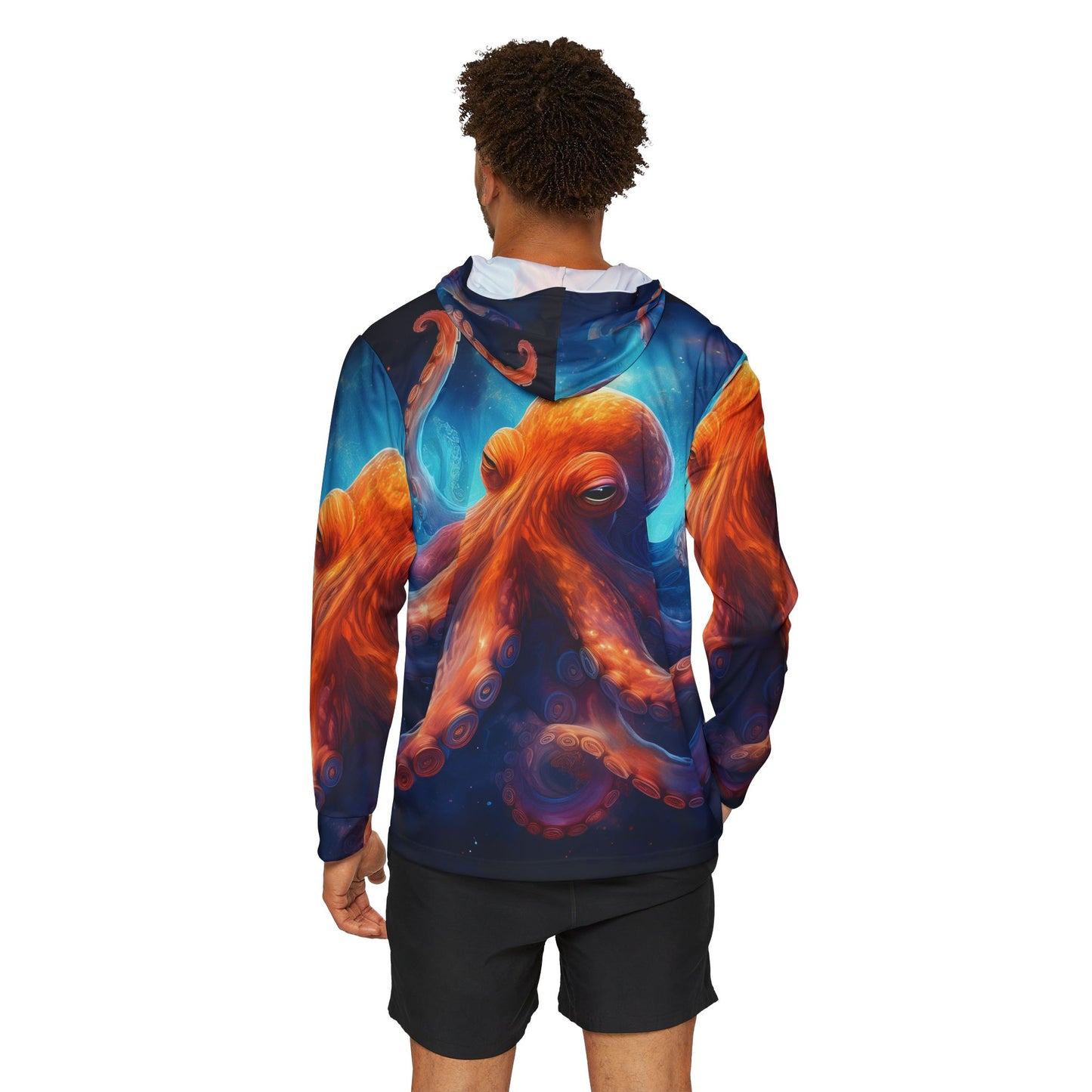 Custom Octopus Nebula Long Sleeve Hoodie (Lightweight)